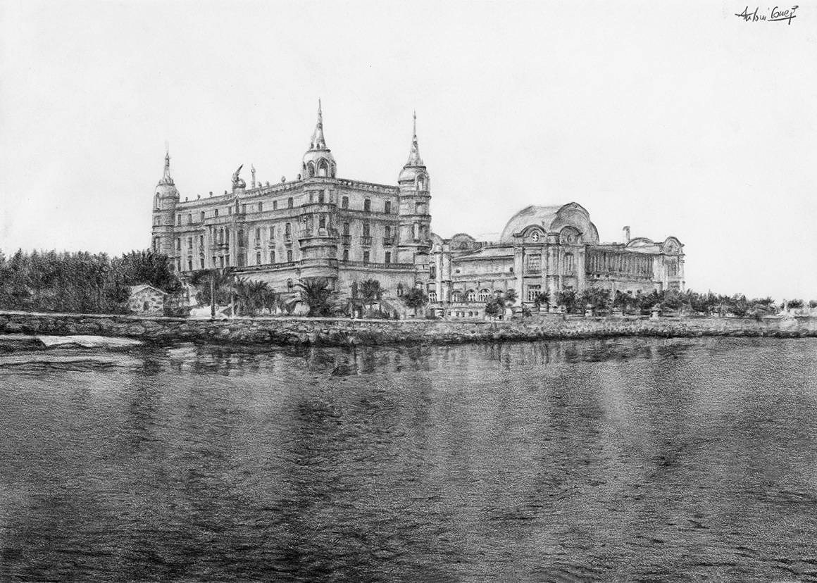 Isla de A toxa antiguo balneario dibujo