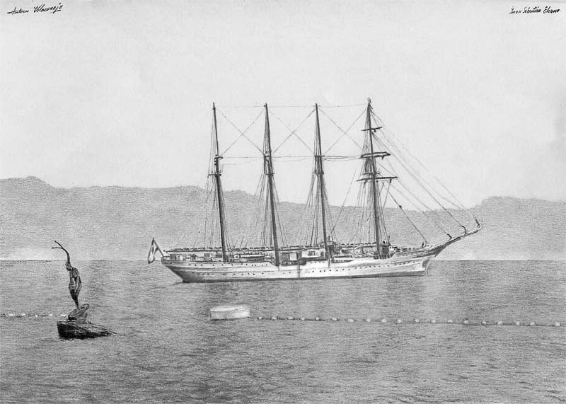 Juan Sebastian Elcano en Silgar dibujo Toni Conejo