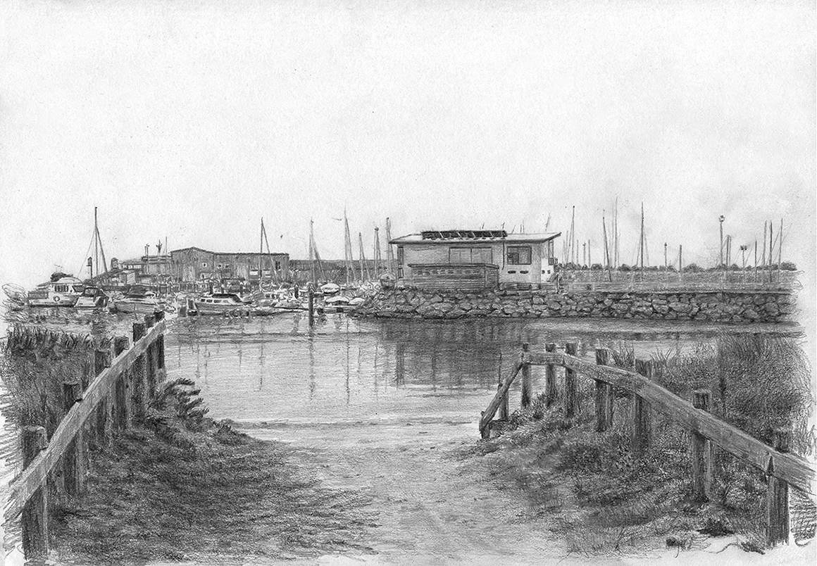 Muelle de O Chasco Portonovo, Sanxenxo, dibujo