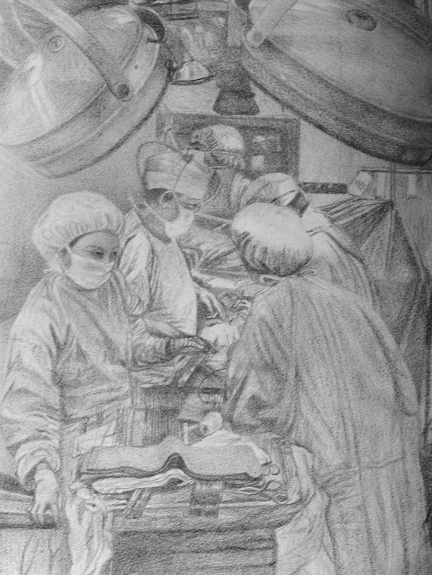 Quirófano clínica del Pilar Barcelona dibujo