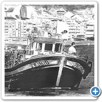 barca de pesca frent a Sanxenxo, dibujo